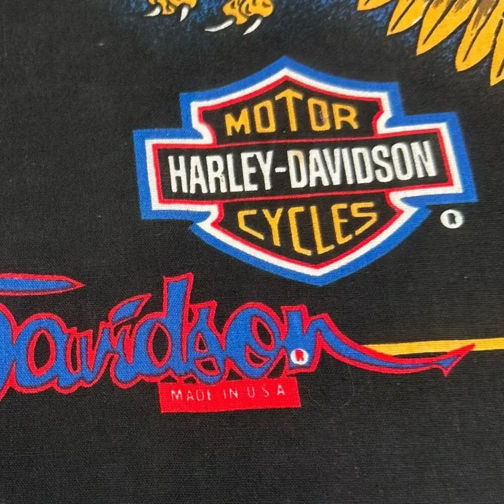 HARLEY DAVIDSON collectible square scarf/vandana multicolor cotton